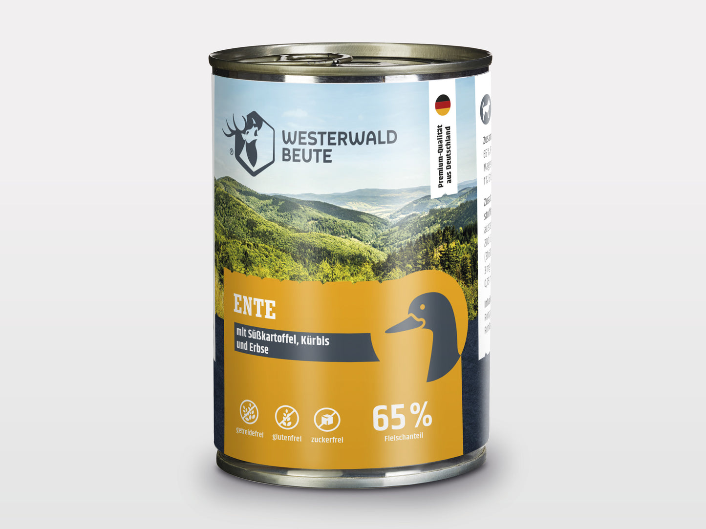 Ente mit Süßkartoffel, Kürbis und Erbse – 400g Dose