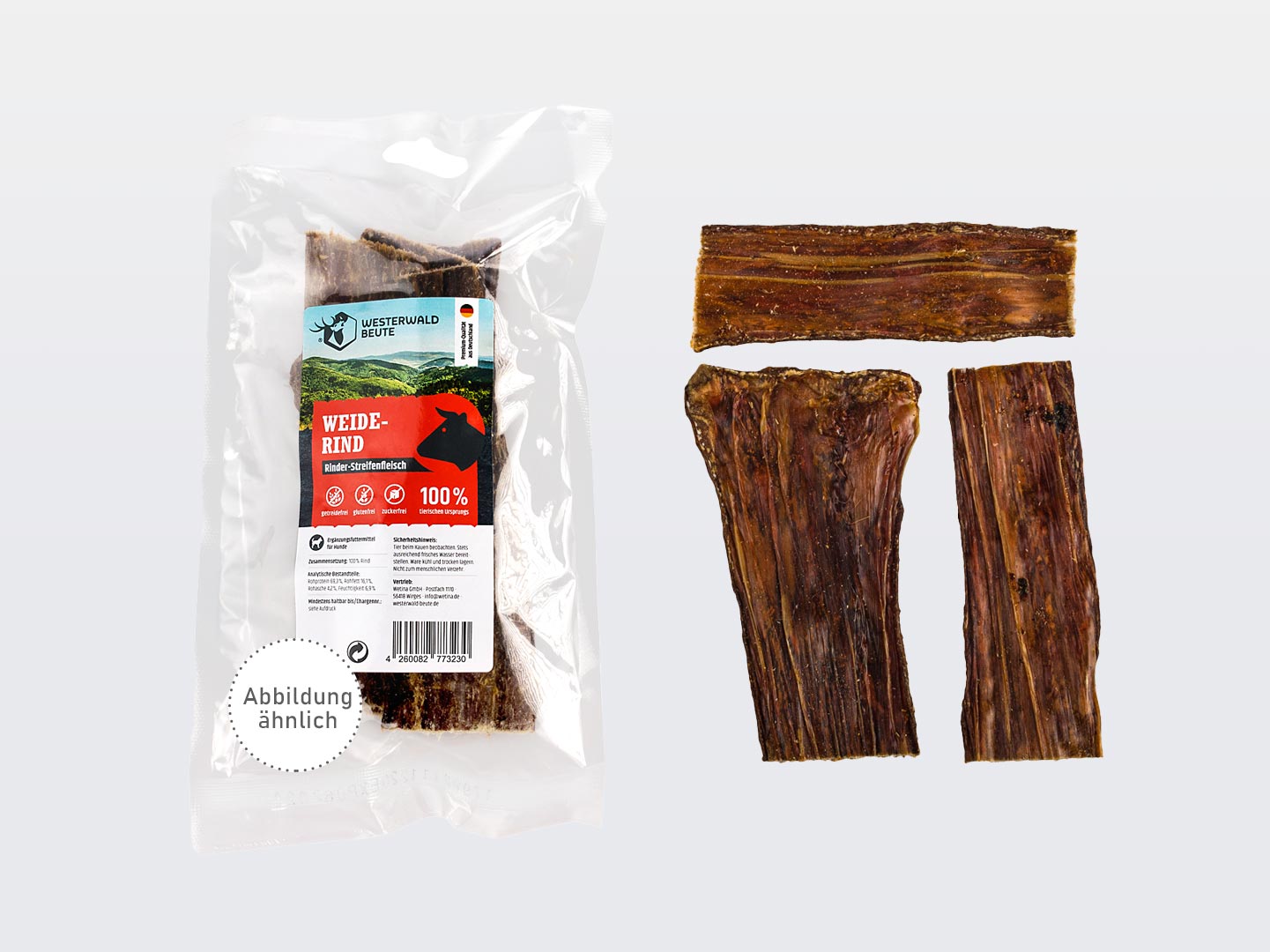 Rinder-Streifenfleisch Snack vom Weiderind – 200g Beutel