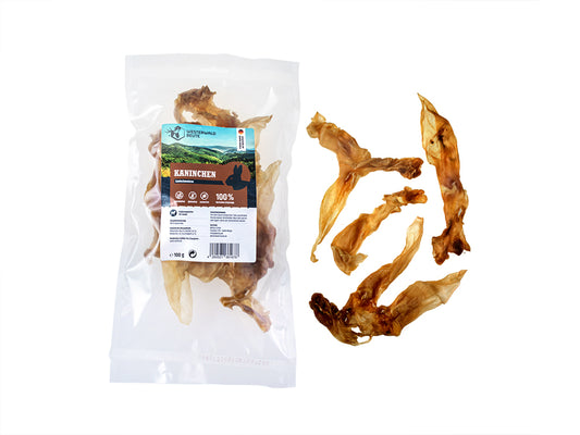 Kaninchenohren Snack vom Kaninchen – 100g Beutel