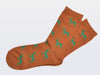 Socken "Hirsch" - braun mit grünen Hirschen
