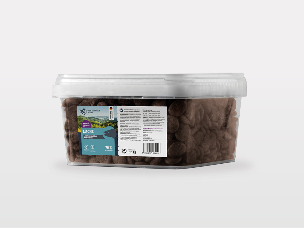 Lachs Trockenfutter – 1kg Probiergröße